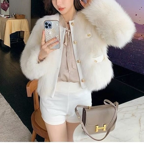 Veste élégante fausse fourrure