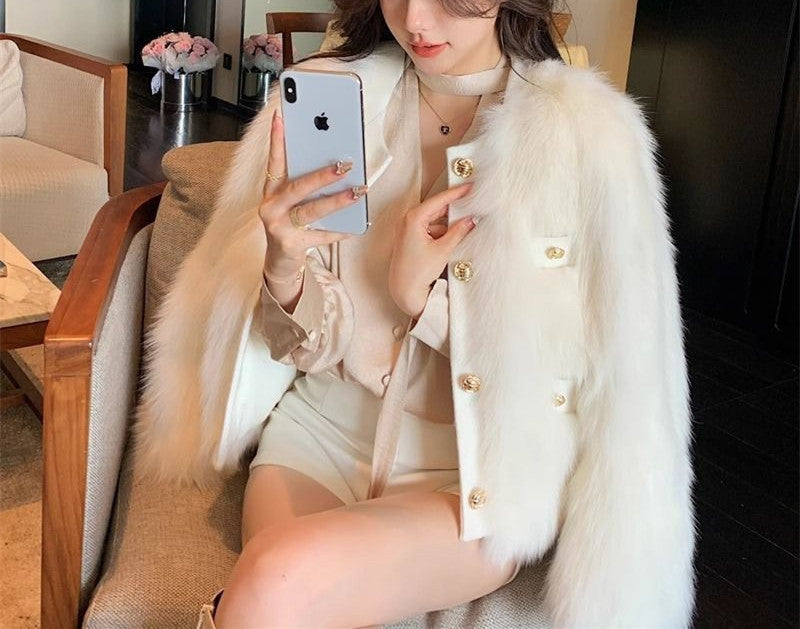 Veste élégante fausse fourrure